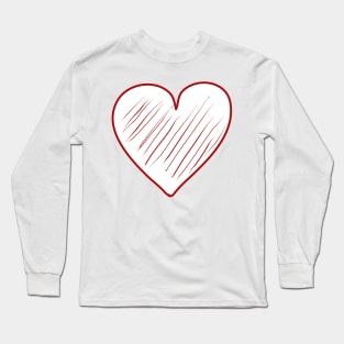 Red heart shaded. Love symbol. Valentine's Day. Long Sleeve T-Shirt